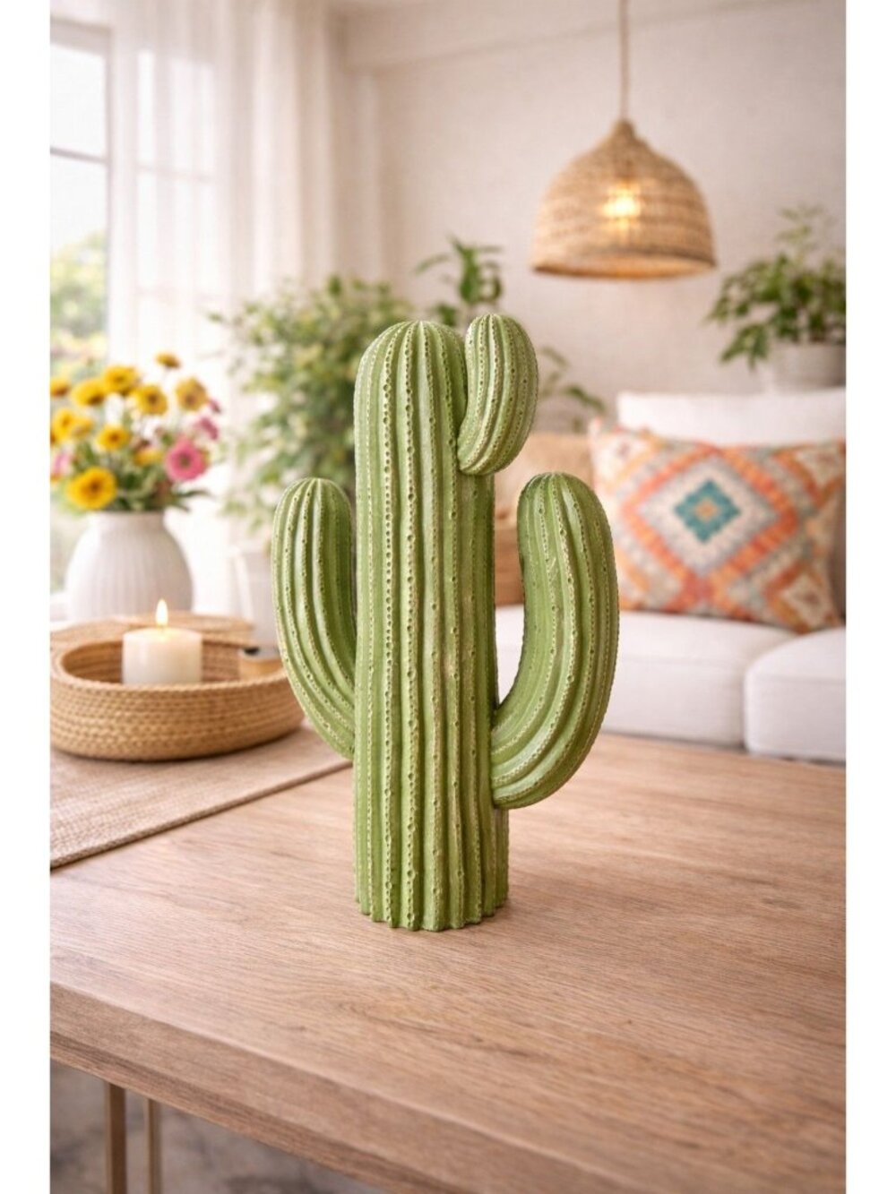 New Green Western Desert Cactus Room Decor Figurine Statue